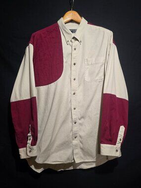 ROPER RANGE GEAR Men's LS BF Shooting Shirt - Beige / Brick - Sz 2XL*